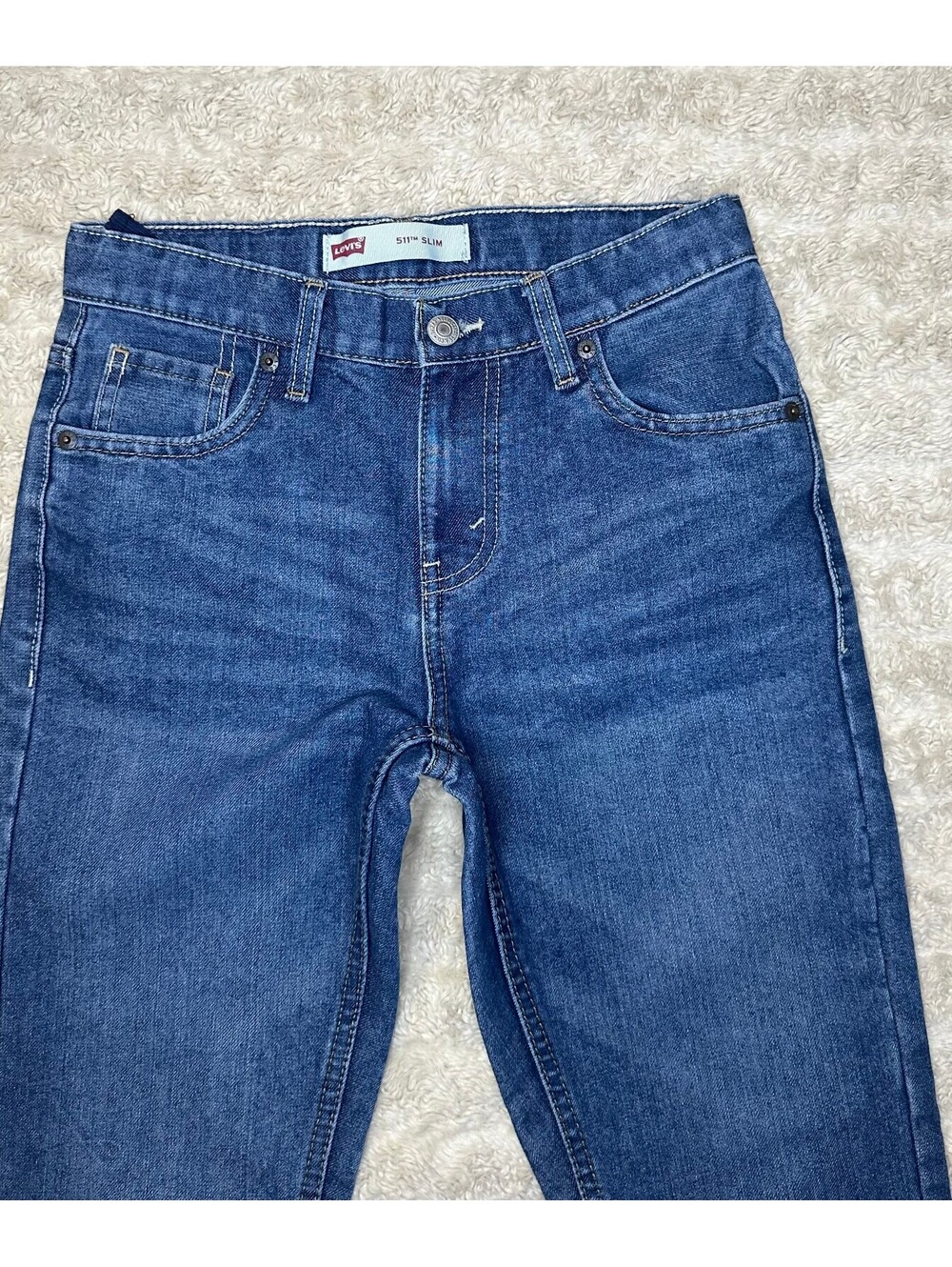 Levi's 511 Slim medium wash stretch denim jeans Youth 14Reg W27 L29/ Women XS/S - Picture 2 of 9